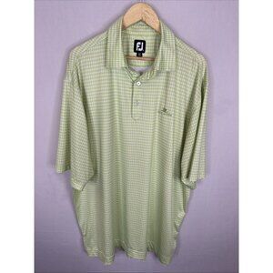 FootJoy Men’s XL Golf Polo Shirt Green Gingham Kahili Lagoons Stretch